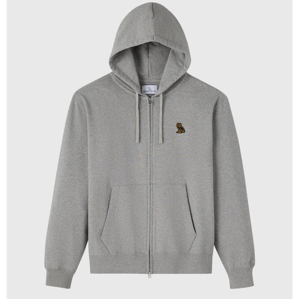 OVO CLASSIC FULL-ZIP HOODIE - HEATHER GREY